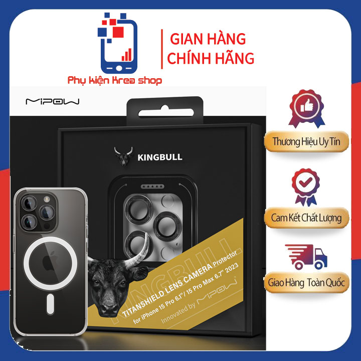 LENS CAMERA MIPOW KINGBULL TITANSHIELD PROTECTOR IPHONE 15 PRO/ 15 PROMAX BJ15B