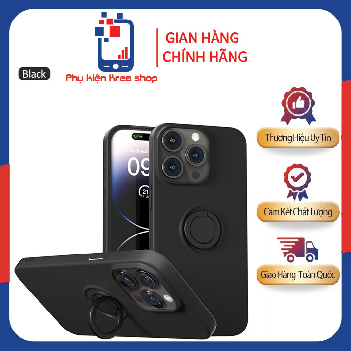 Ốp iphone 15 pro max ring stand tpu leather mc15b04
