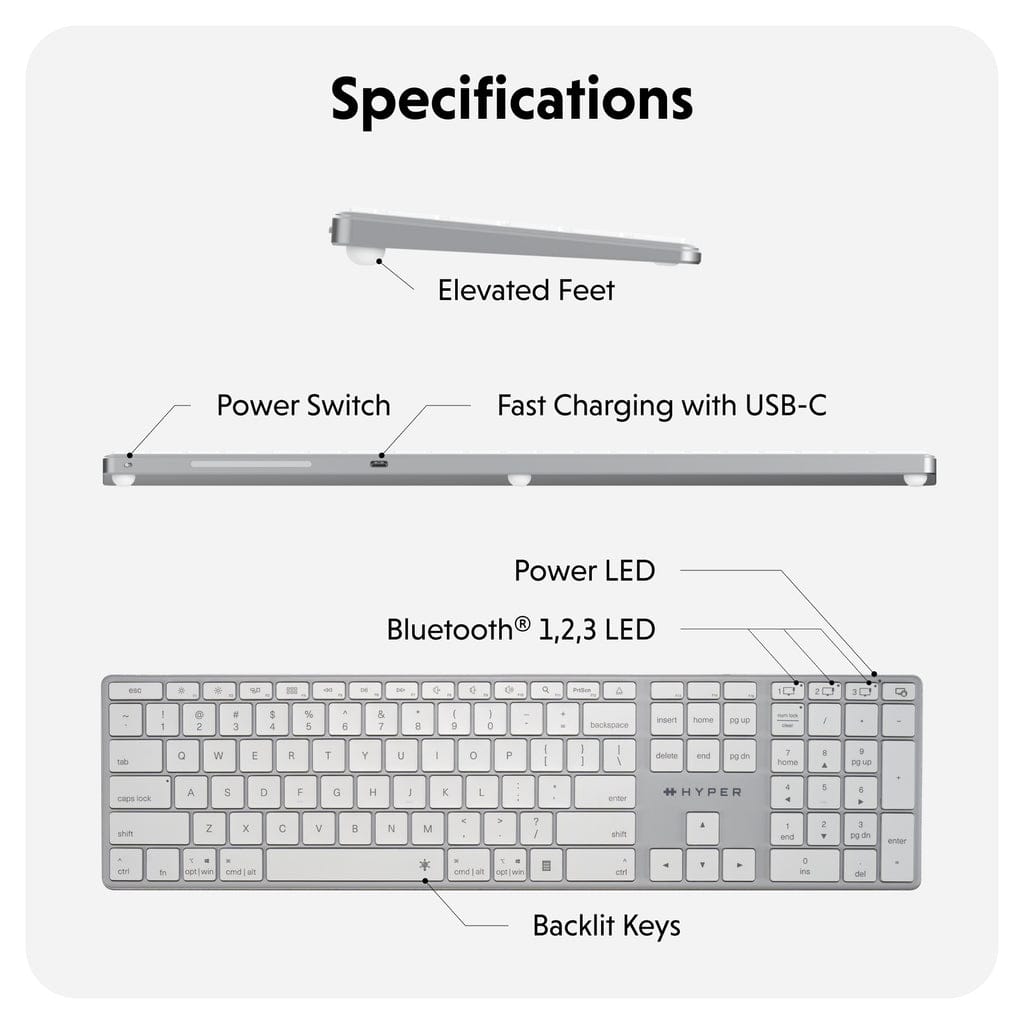 Bàn Phím Không Dây HYPER HyperSpace Bluetooth Wireless Keyboard – HS2310US 11 ban-phim-khong-day-hyper-hyperspace-bluetooth-wireless-keyboard-hs2310us-07