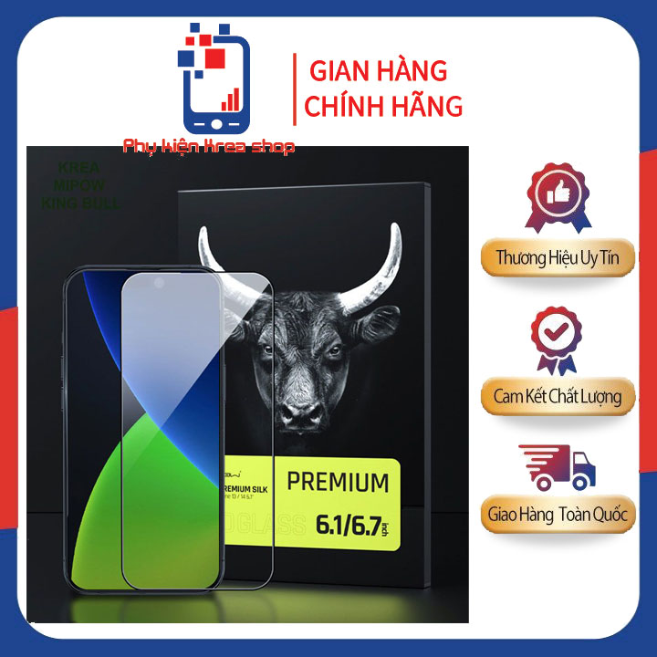 Bộ Dán Tool Hỗ Trợ Dán Cường Lực Iphone 14 Plus Mipow Kingbull Premium Silk Hd 2.7d Bj402