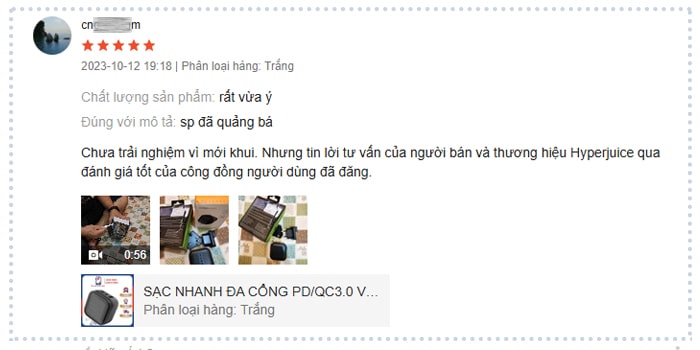 Đánh giá khách hàng về sản phẩm sạc nhanh đa cổng Hyperjuice