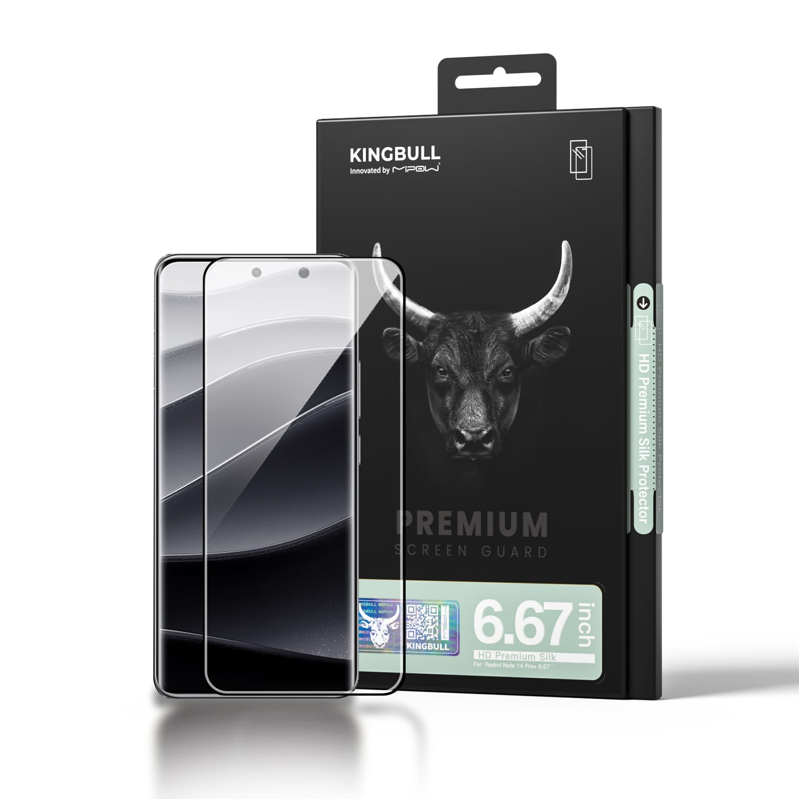 Miếng dán cường lực Mipow Kingbull HD Premium Silk for Redmi Note 14 Pro Plus 19 Miếng Dán Cường Lực Mipow Kingbull HD Premium Silk