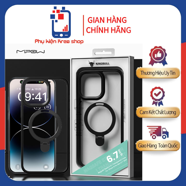 Ốp Iphone 15 Pro Max Magsafe Stand 2 In 1 Transparent Mc15c04