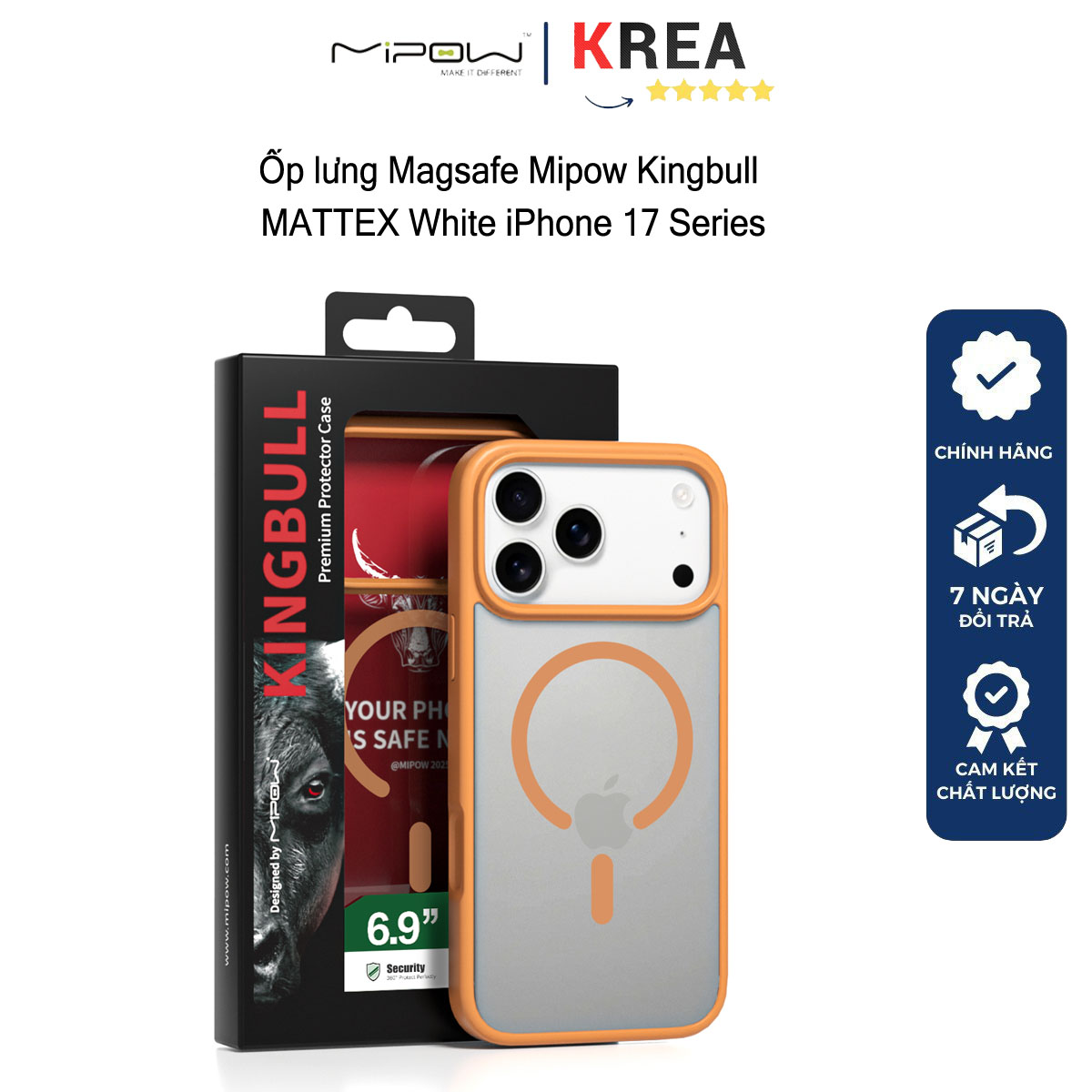 op-lung-magsafe-mipow-kingbull-mattex-white-iphone-17-series