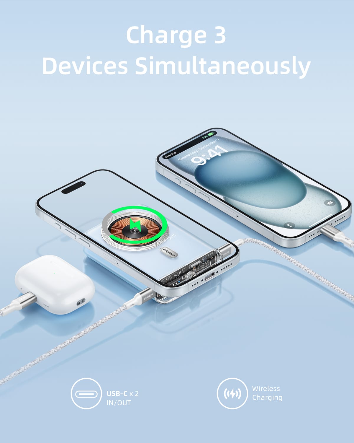Sac Du Phong Hit Tu Tinh Innostyle Transimag 15w Wireless Pd 20w 10000 Mah Iq20 02